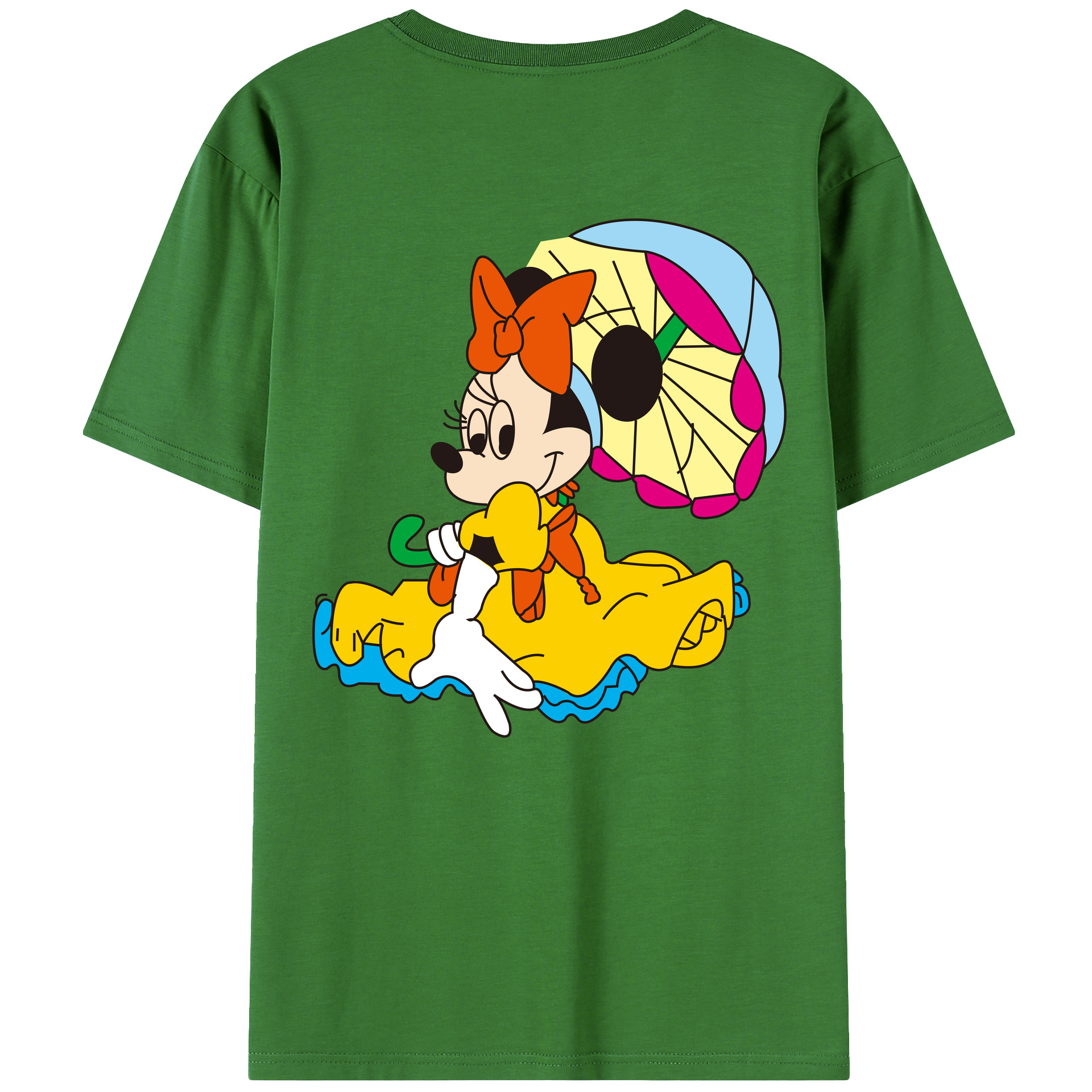 （画像用） ミッキーマウス Mickey Mouse レディース半袖Tシャツ(バックプリント)